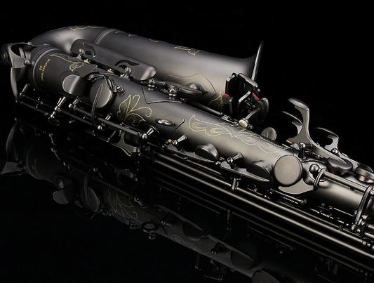 Saxofone Alto Profissional E-flat – Instrumento Musical de Alta Qualidade, Acabamento Preto Níquel