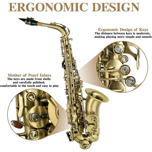 SLADE Multi Colored Saxophone Eb Alto Saxophone Brass Body Saxophone Set with Case Reed Sax Accessory Professional Sax