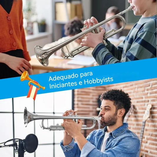 Conjunto de Trompete Bb Estudante Cobre 7C Completo