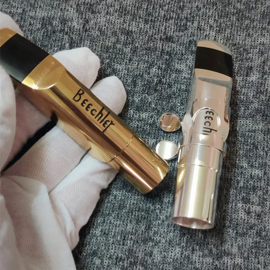 Bocal Metálico Beechler para Saxofone Alto, Soprano e Tenor – Silver (Prateado) – Tamanhos 5 a 9