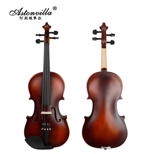 Violino Astonvilla 4/4 e 3/4 em Basswood – Conjunto Completo com Estojo e Acessórios, Instrumento Profissional para Performance