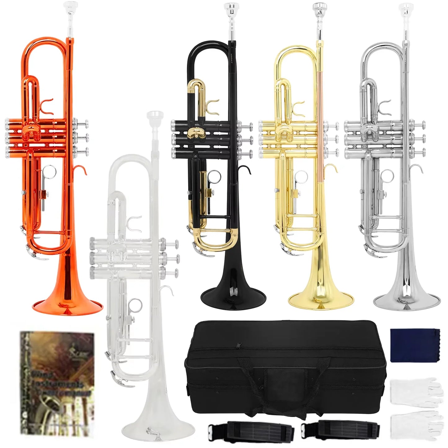 Trompete Bb Multicolor Completo com Estojo e Acessórios