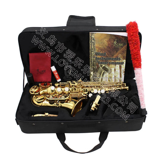 Saxofone Soprano Bb Profissional em Latão com Acessórios