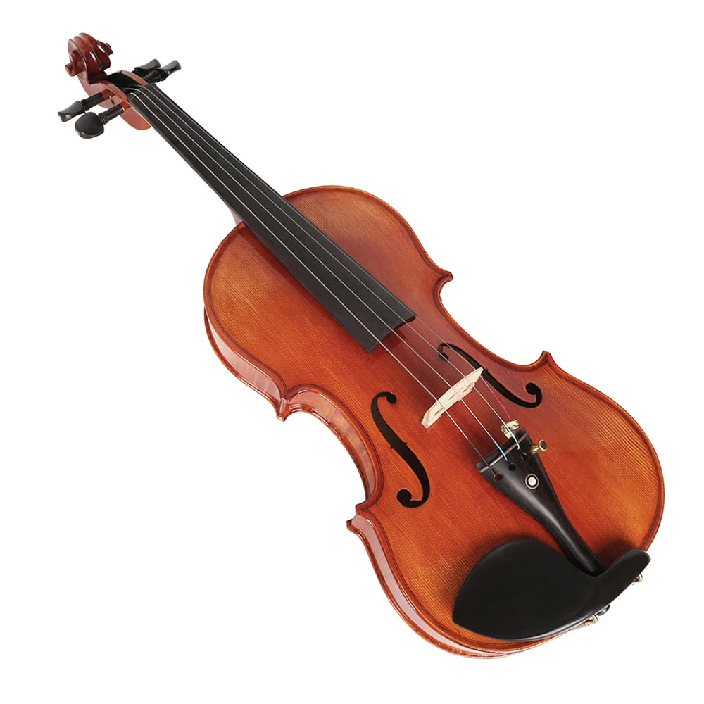 Violino 4/4 Acústico de Alta Qualidade em Madeira de Abeto – Com Estojo, Arco, Apoio de Ombro, Cordas e Acessórios Completo