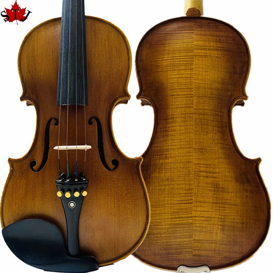 Violino 4/4 Estilo Master Strad – Corpo e Braço Entalhados, Cor Marrom, Som Bonito e Envolvente