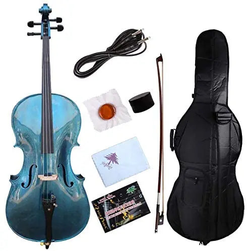 Violoncelo Elétrico 4 Cordas Yinfente 4/4 Preto, Feito à Mão, Timbre Doce, Bolsa e Arco Inclusos #EC1