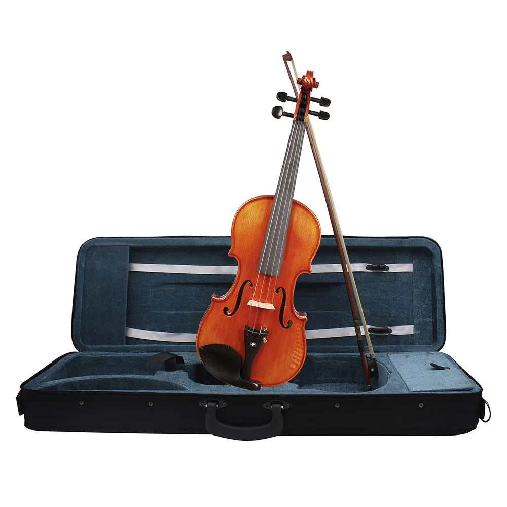Violino 4/4 Acústico de Alta Qualidade em Madeira de Abeto – Com Estojo, Arco, Apoio de Ombro, Cordas e Acessórios Completo