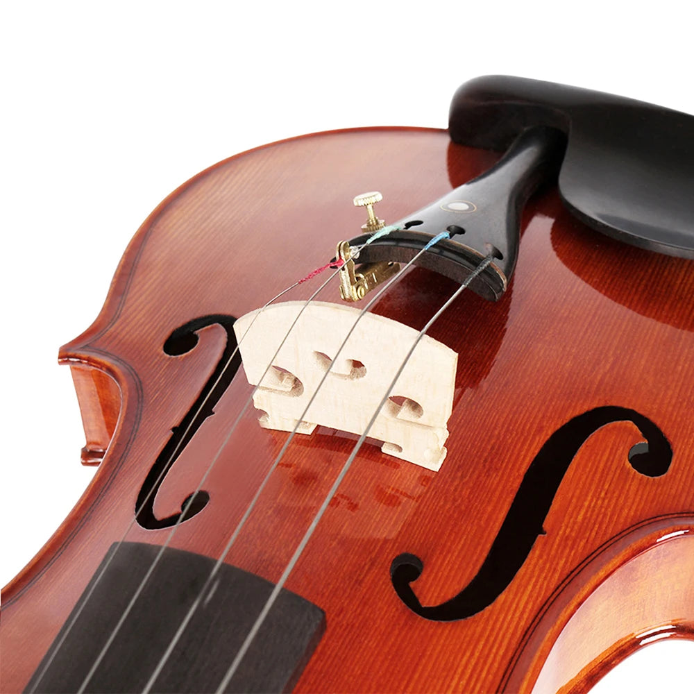 Violino 4/4 Acústico de Alta Qualidade em Madeira de Abeto – Com Estojo, Arco, Apoio de Ombro, Cordas e Acessórios Completo
