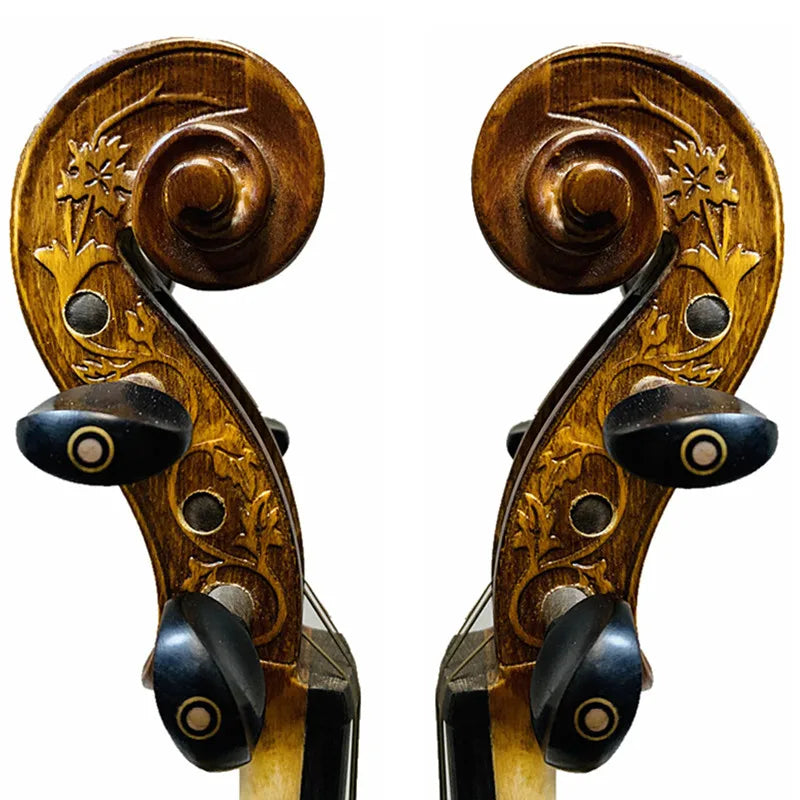 Violino 4/4 Estilo Master Strad – Corpo e Braço Entalhados, Cor Marrom, Som Bonito e Envolvente