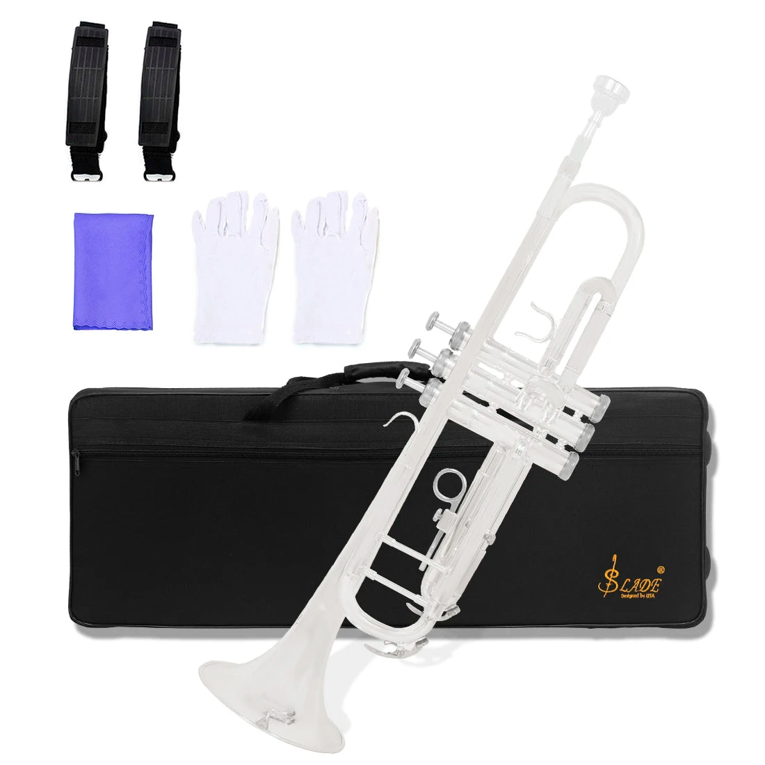 Trompete Bb Multicolor Completo com Estojo e Acessórios
