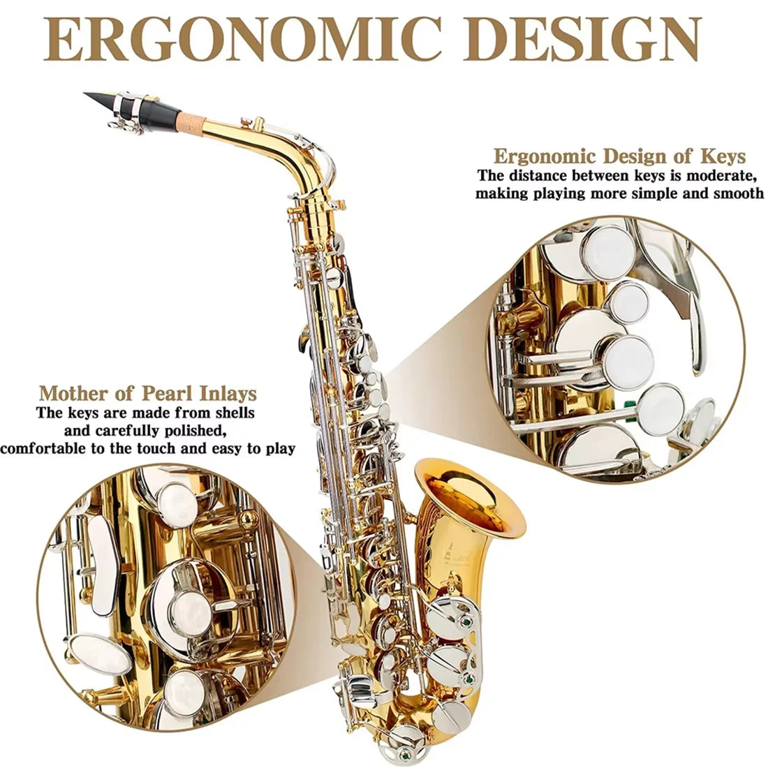 SLADE Multi Colored Saxophone Eb Alto Saxophone Brass Body Saxophone Set with Case Reed Sax Accessory Professional Sax