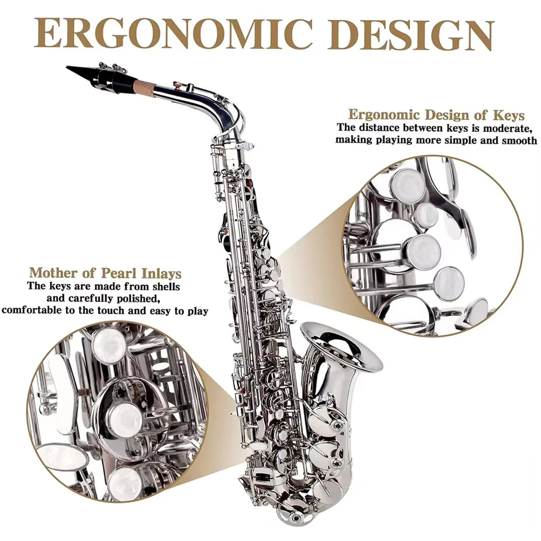 SLADE Multi Colored Saxophone Eb Alto Saxophone Brass Body Saxophone Set with Case Reed Sax Accessory Professional Sax