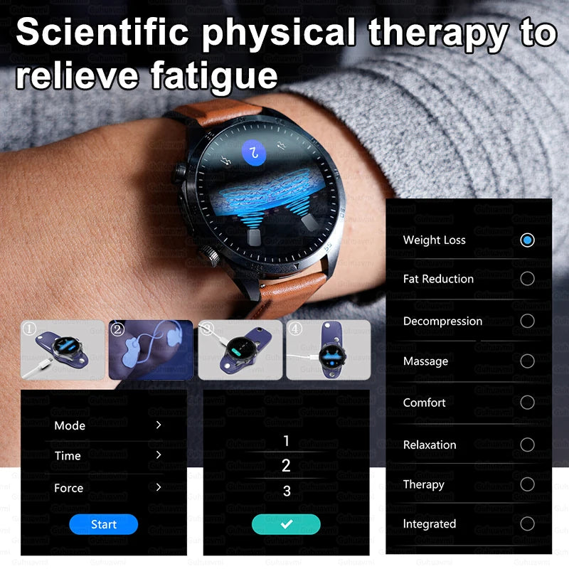 Smartwatch 2025 – Monitor de Saúde com ECG, PPG, Monitor de Gordura Corporal, Ácido Úrico, IMC, Para Homens e Mulheres - Expresso Nippon