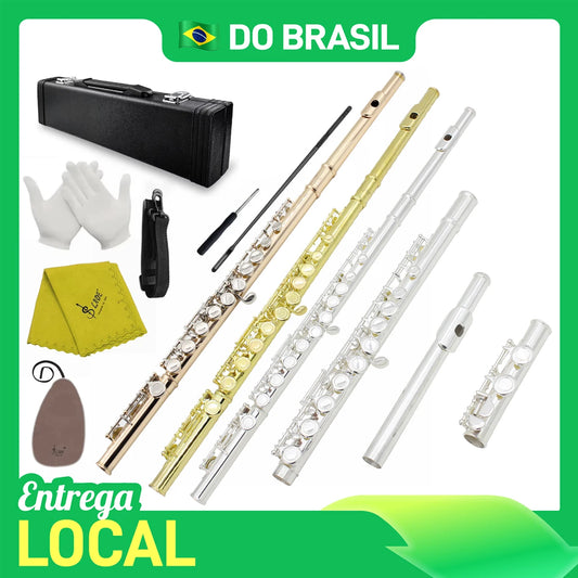 From Brazil SLADE 16 C-Slot Holes Flute Purple/Black Flute Professional Beginner Student Flute with Box Gloves Cleaning Kit