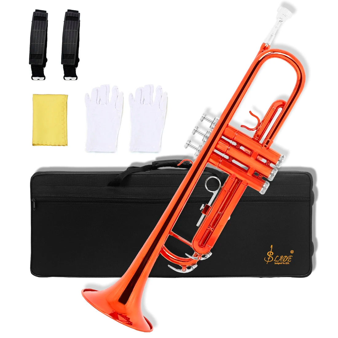 Trompete Bb Multicolor Completo com Estojo e Acessórios