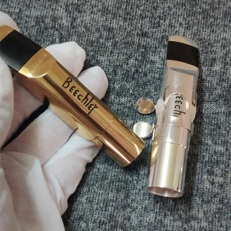 Bocal Metálico Beechler para Saxofone Alto, Soprano e Tenor – Silver (Prateado) – Tamanhos 5 a 9