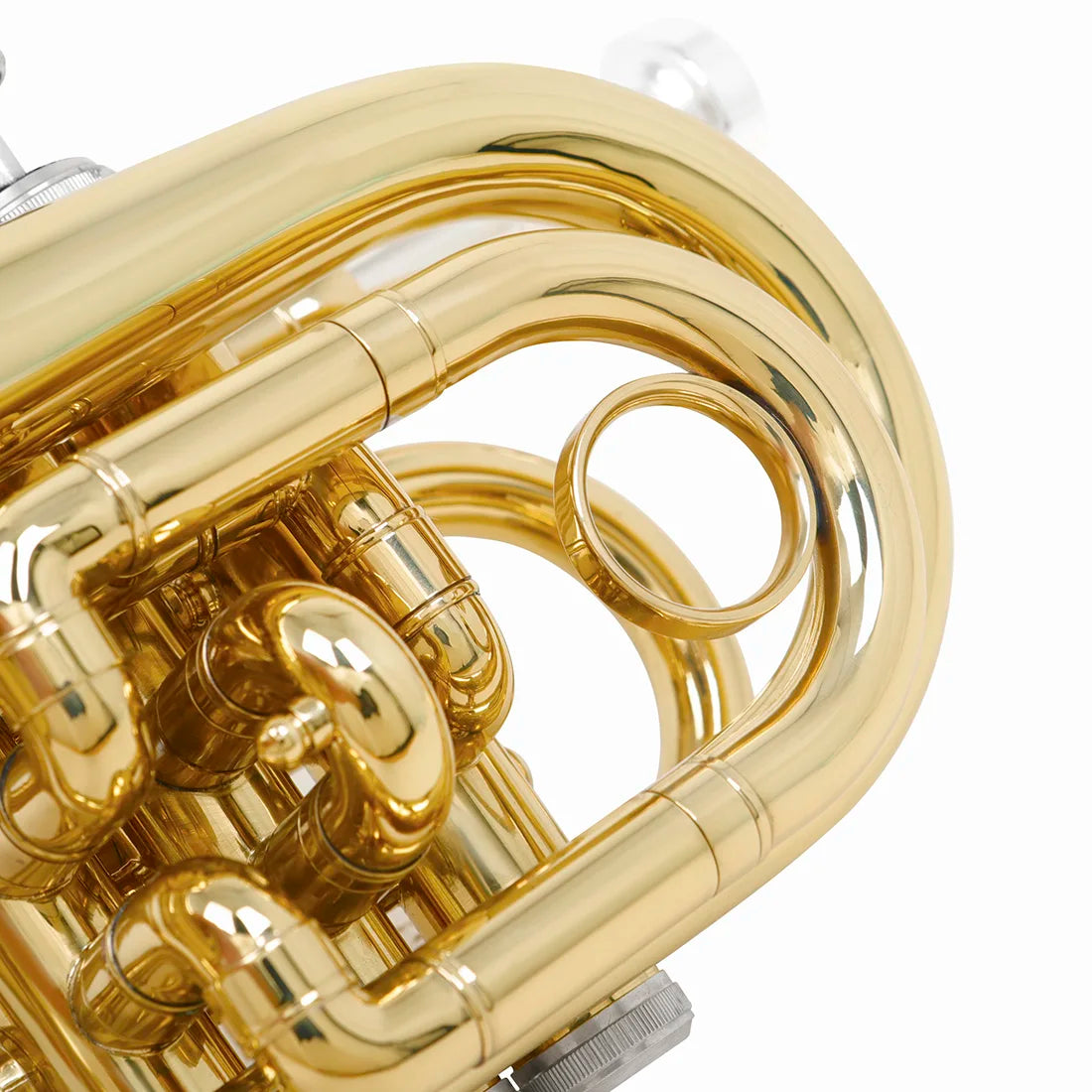 Trompete de Bolso Bb Shuffle SHF512 Latão Mini Cornet com Estojo, Luva e Bocal