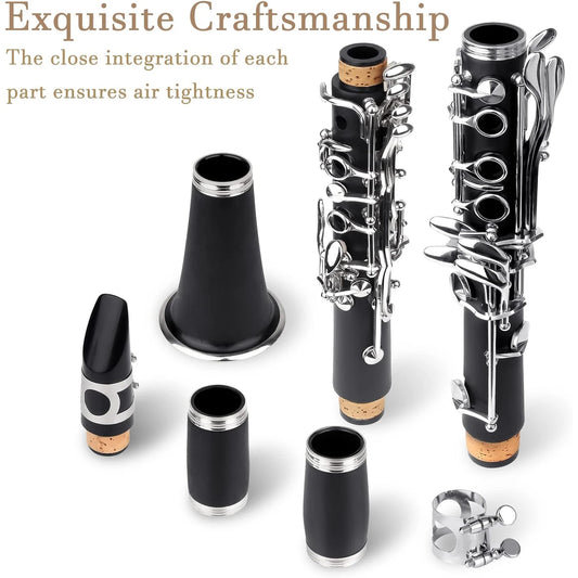 Clarinete Bb 17 Chaves SLADE Profissional em Baquelite com Acessórios