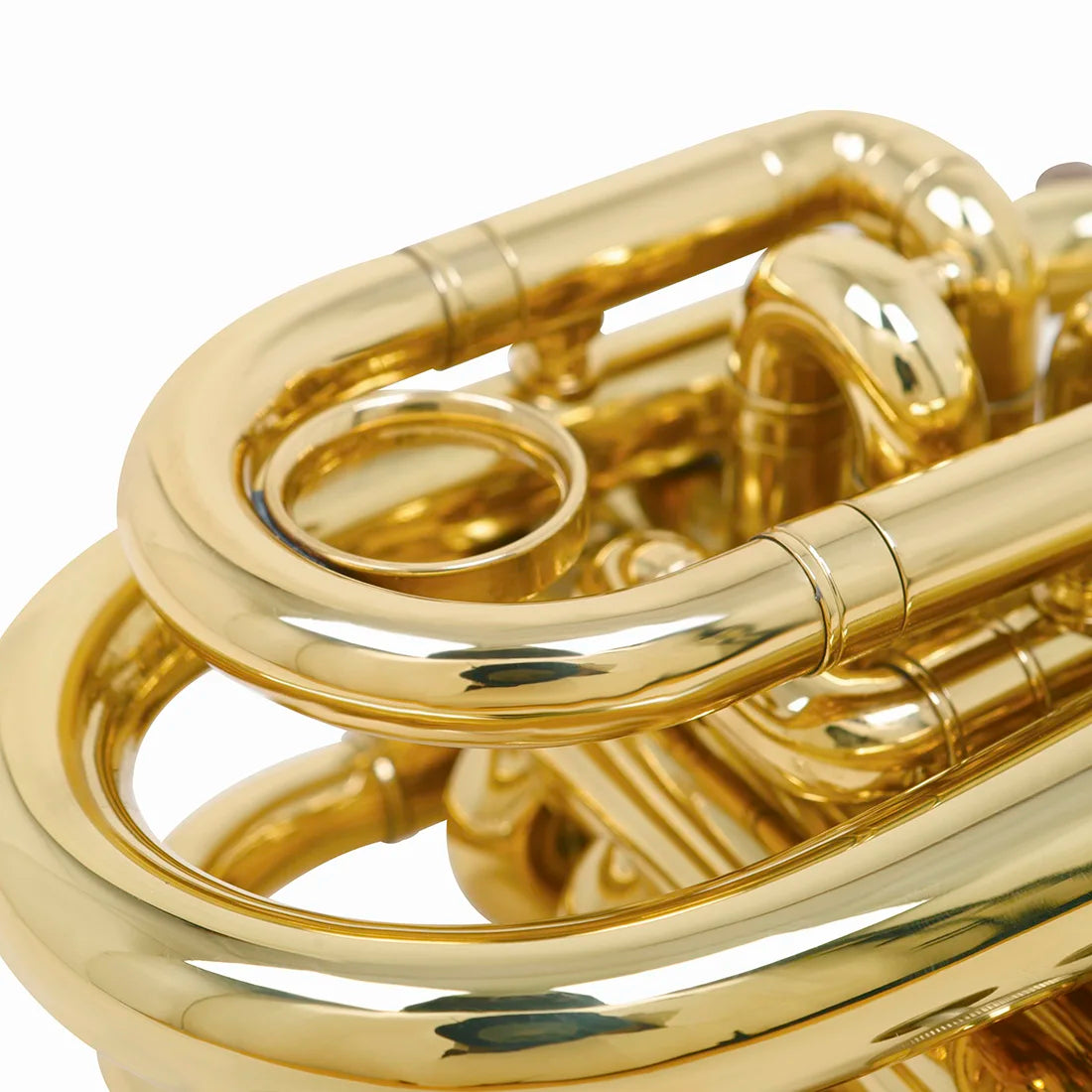 Trompete de Bolso Bb Shuffle SHF512 Latão Mini Cornet com Estojo, Luva e Bocal