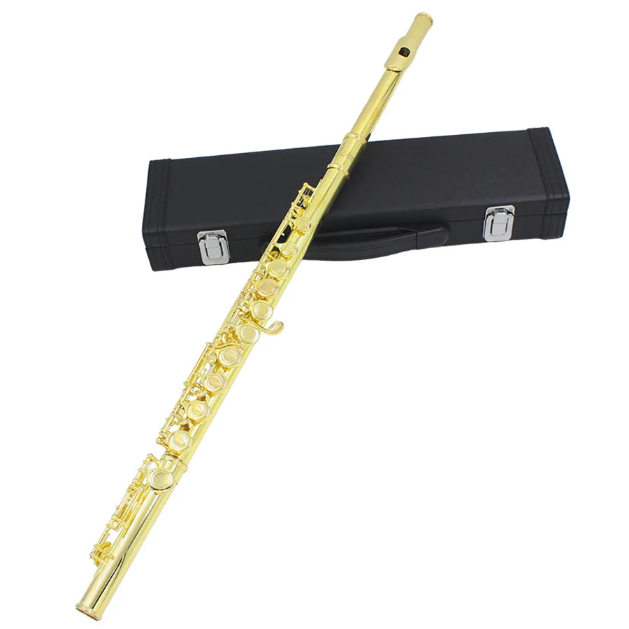 Flauta Transversal C Profissional SLADE – 16 Furos Fechados, Flauta de Concerto com Tecla E