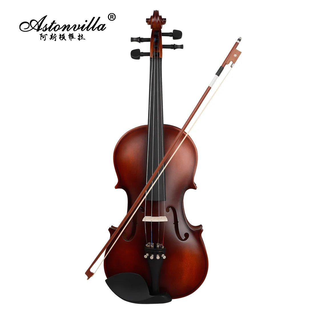 Violino Astonvilla 4/4 e 3/4 em Basswood – Conjunto Completo com Estojo e Acessórios, Instrumento Profissional para Performance