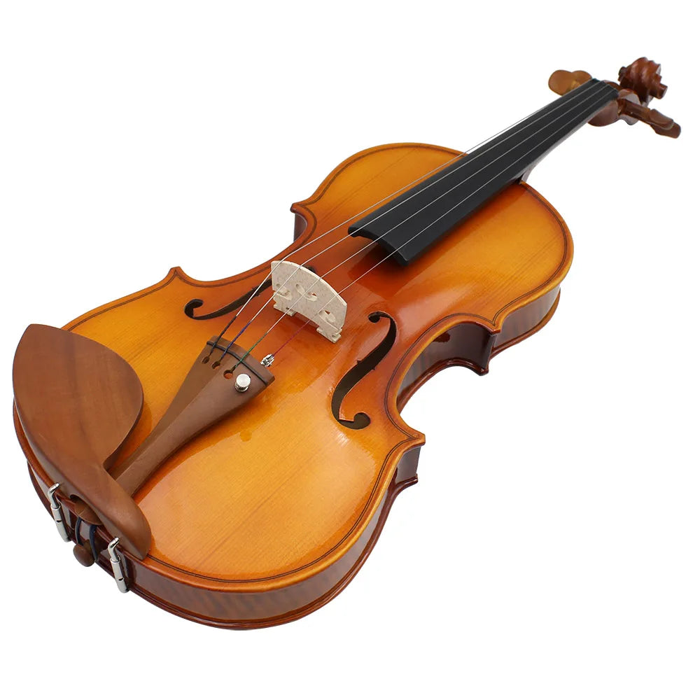 Violino 4/4, 3/4 e 1/2 Full Size rajados, Acústico Brilhante – Com Estojo e Arco