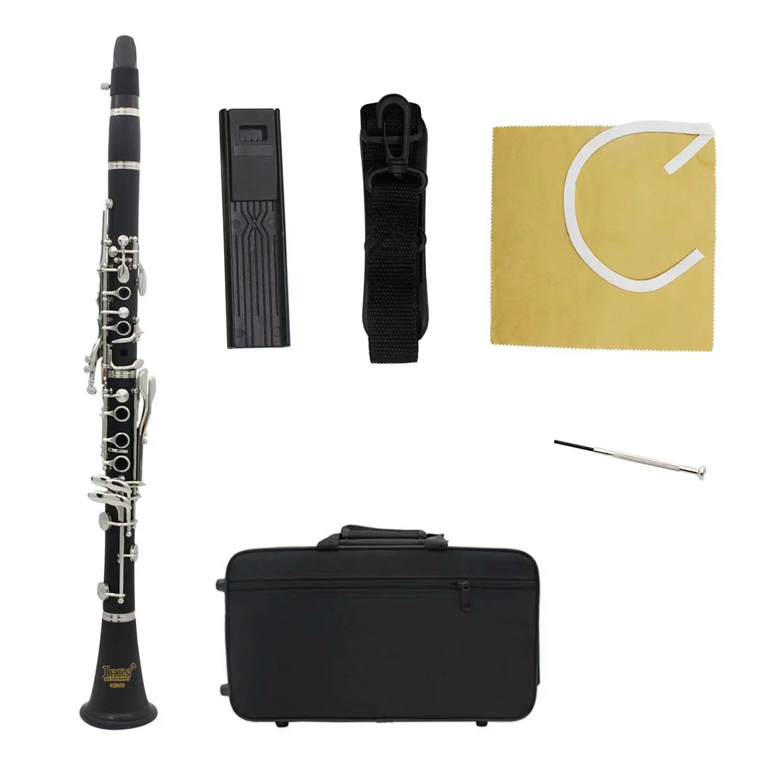 IRIN Clarinet Bb Clarinet 17 Keys 6 Rings Bakelite Clarinet Blackwinds Professional Clarinetto Woodwind Instruments With Bag