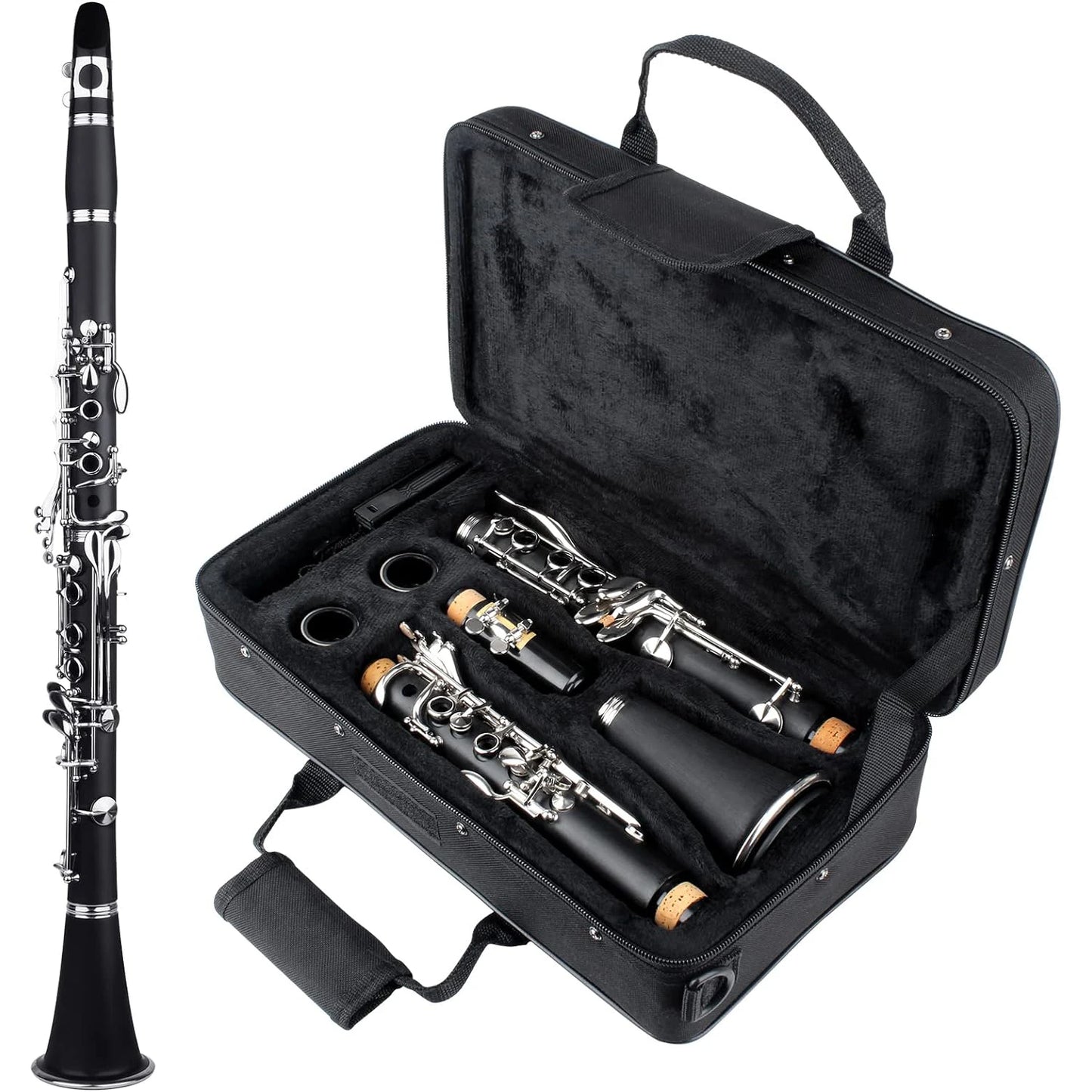 Clarinete Bb 17 Chaves SLADE Profissional em Baquelite com Acessórios