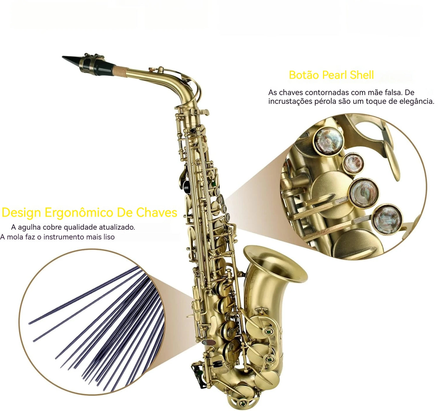 Saxofone Alto E-Level – Ideal para Iniciantes e Estudantes