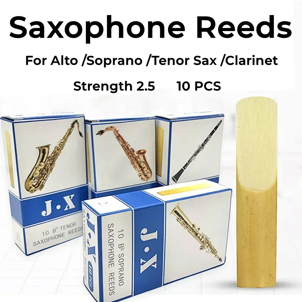 Pack com 10 Palhetas – Força 2.5 para Sax Alto, Soprano, Tenor e Clarinete