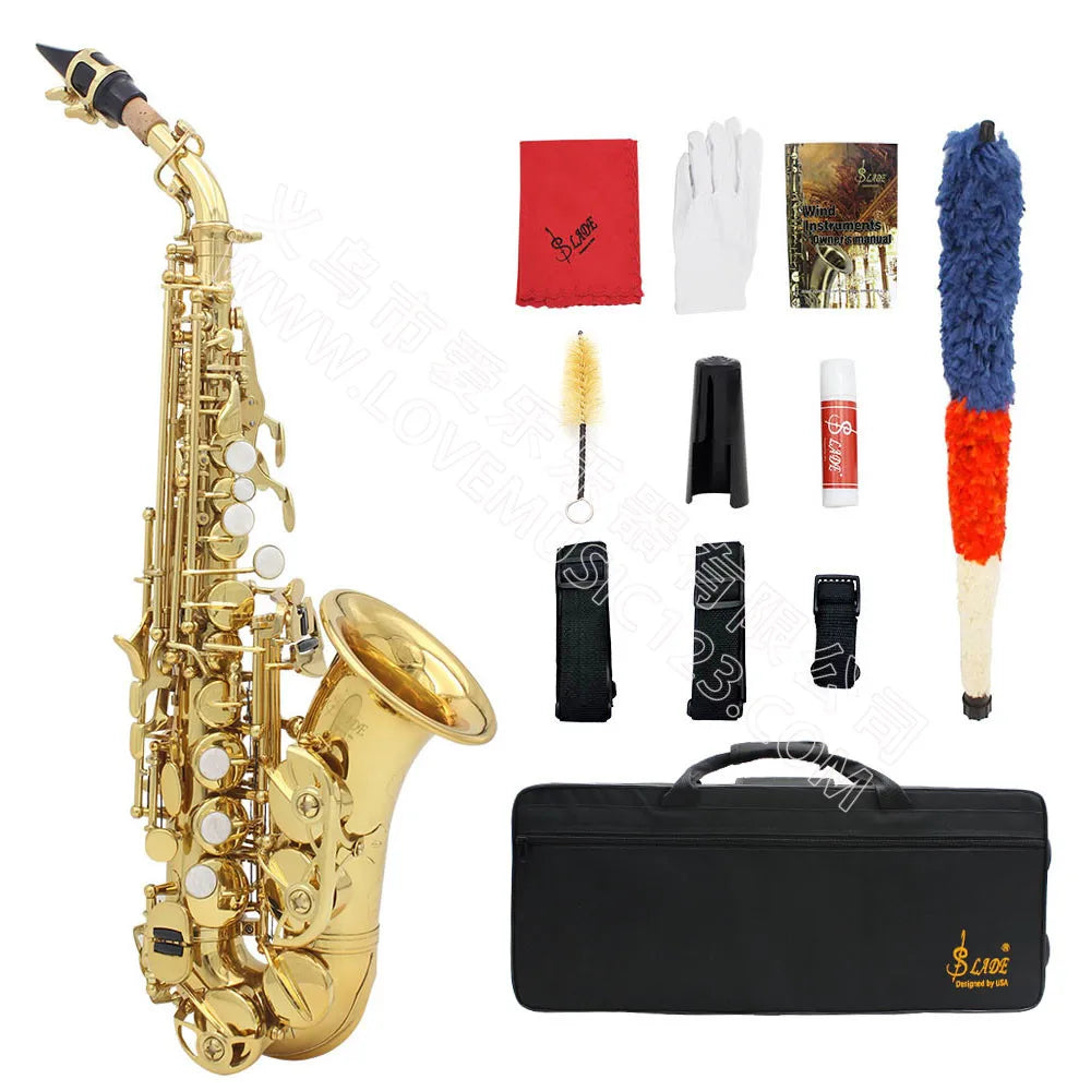 Saxofone Soprano Bb Profissional em Latão com Acessórios