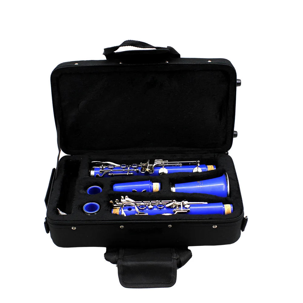Clarinete SLADE Bb 17 Teclas – Corpo em Baquelite, Instrumento Profissional de Sopro com Estojo e Palheta