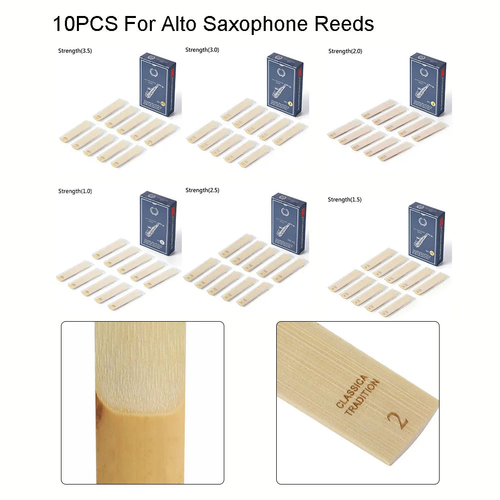 Pack com 10 Palhetas para Sax Alto – Forças 1.0 a 3.5