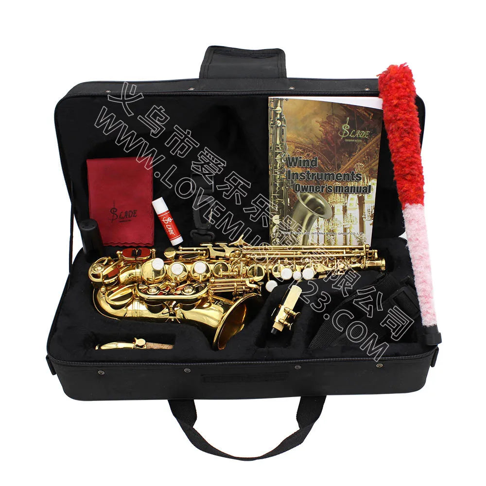 Saxofone Soprano Bb Profissional em Latão com Acessórios