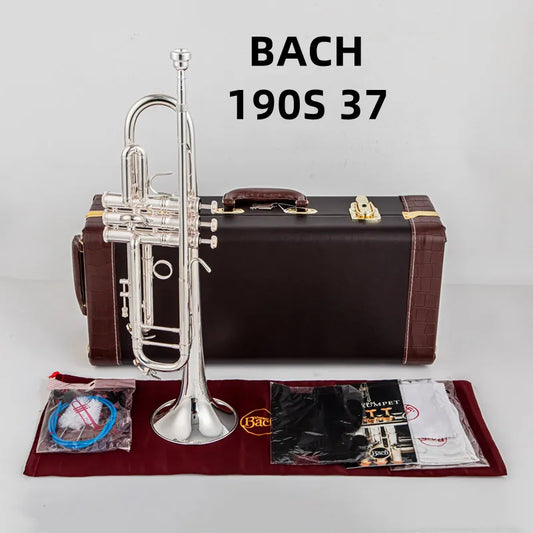 Trompete TOP Stradivarius 190s-37 – Edição 50 Anos, Acabamento Prata, Para Estudantes e Iniciantes