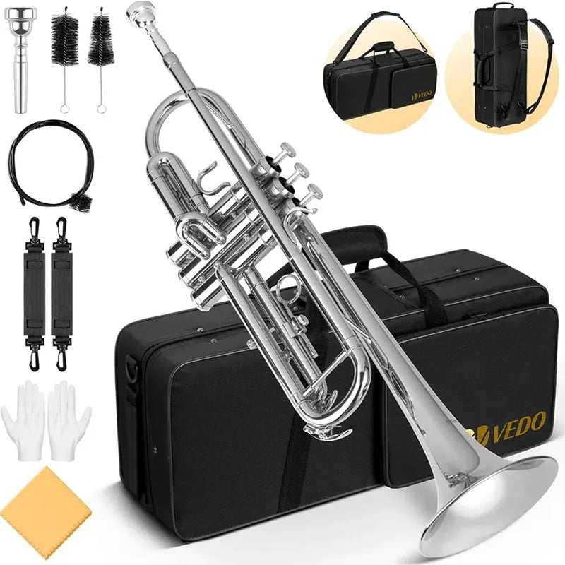Conjunto de Trompete Bb Estudante Cobre 7C Completo