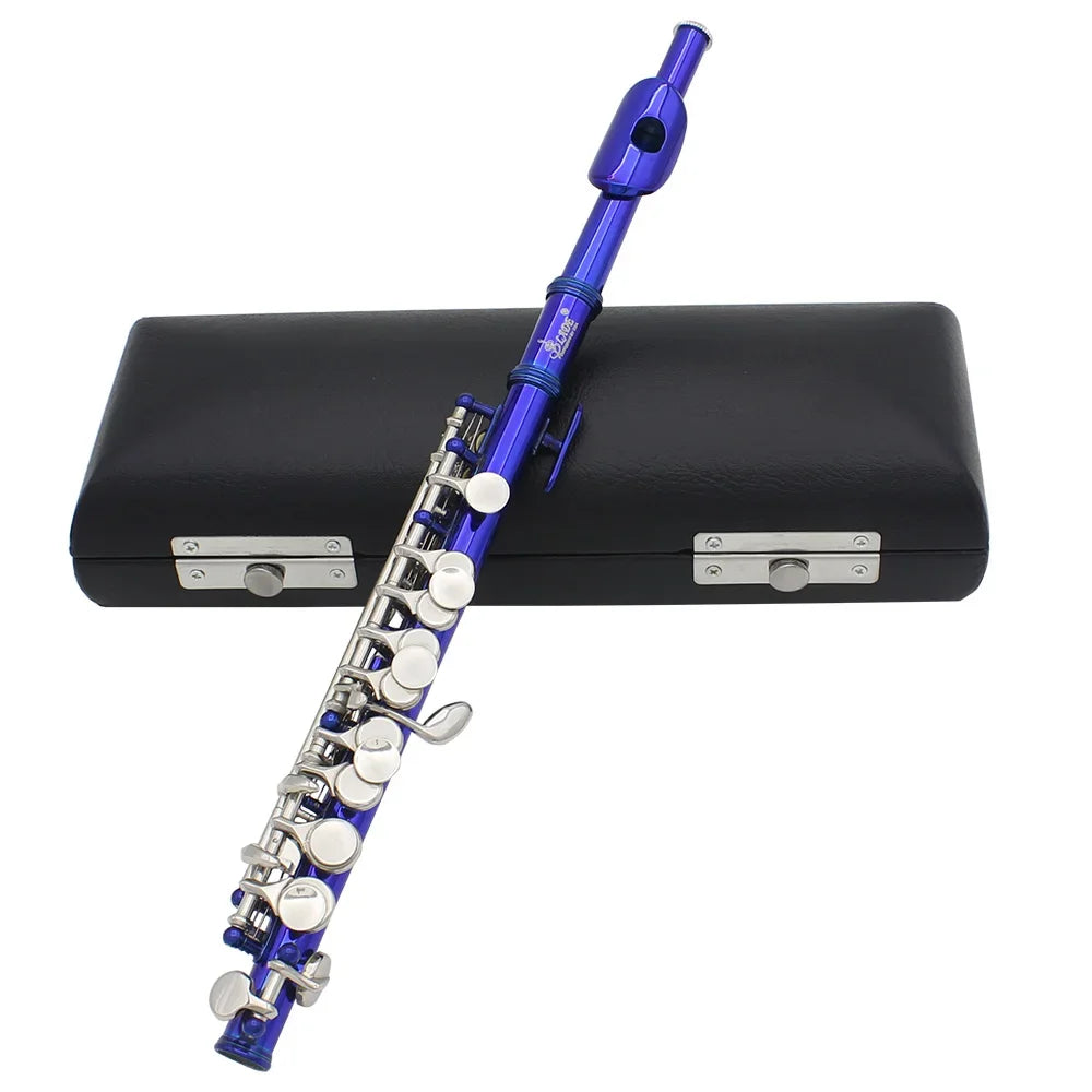 Piccolo SLADE 16 Furos C Chave – Tubo em Cobre Branco, Chaves Prateadas Multicolor, Instrumento de Sopro com Acessórios