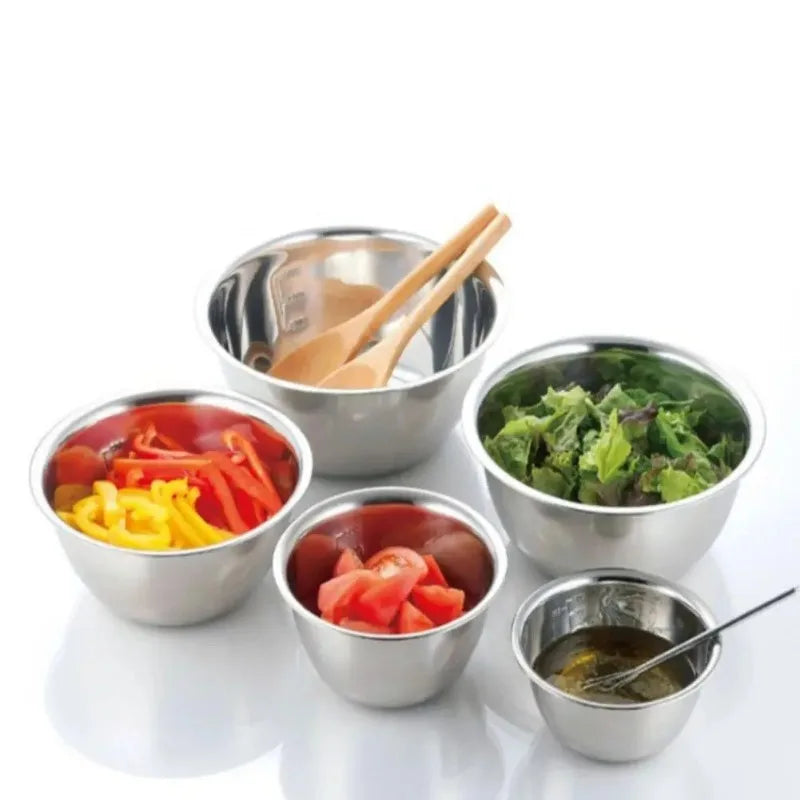 Conjunto de Tigelas Inoxidáveis para Mistura – Bowls Portáteis Empilháveis para Cozinha, Armazenamento e Camping