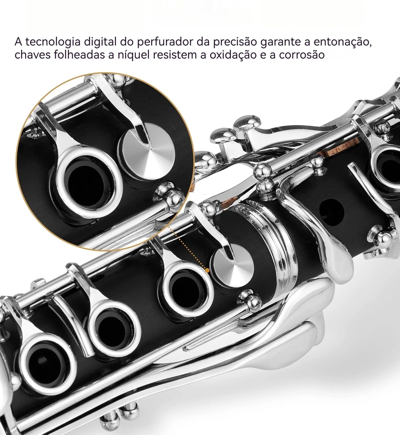 Clarinete Bb Profissional 17 Teclas e 6 Anéis Blackwinds – Instrumento de Sopro com Estojo e Acessórios