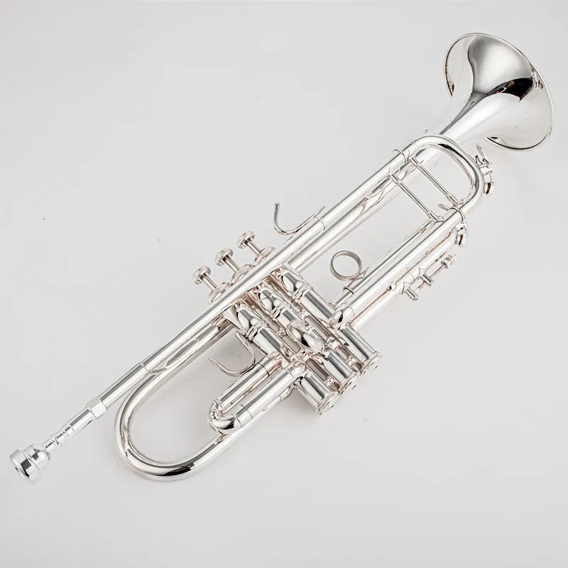 Trompete TOP Stradivarius 190s-37 – Edição 50 Anos, Acabamento Prata, Para Estudantes e Iniciantes