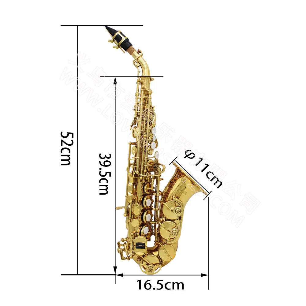 Saxofone Soprano Bb Profissional em Latão com Acessórios