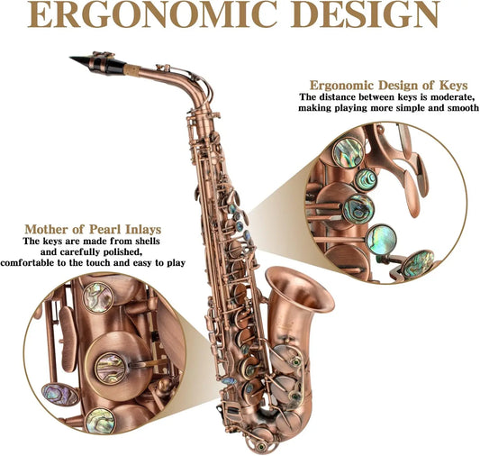 SLADE Multi Colored Saxophone Eb Alto Saxophone Brass Body Saxophone Set with Case Reed Sax Accessory Professional Sax