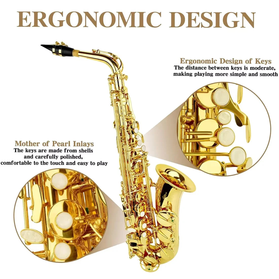 SLADE Multi Colored Saxophone Eb Alto Saxophone Brass Body Saxophone Set with Case Reed Sax Accessory Professional Sax